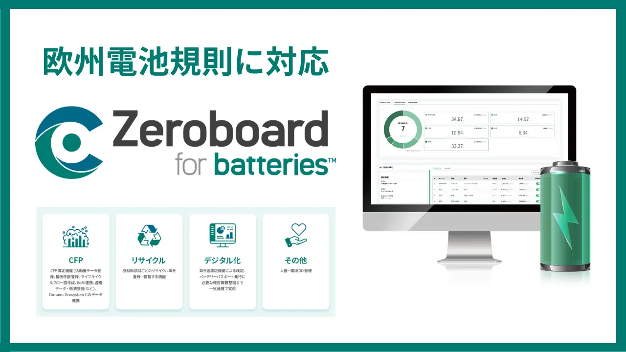 「Zeroboard for batteries」が経済産業省の実証・支援事業に3期連続の採択